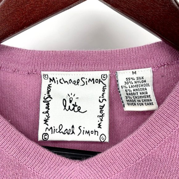 Vintage‎ Michael Simon Embroidered Butterfly Heart Bee Sweater Women Sz Medium - Picture 4 of 7